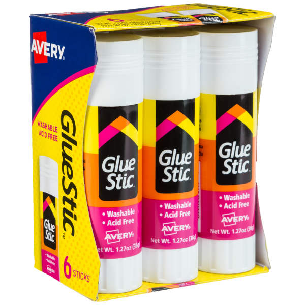 Glue Stic, White Glue Sticks, 6 Total